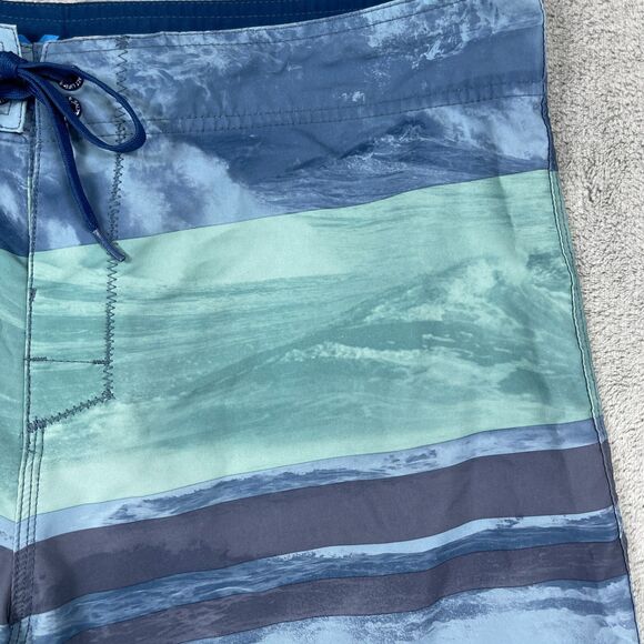 Salt Life SLX-QD Boardshorts Men 38 Blue Green Vapor Stretch Swimwear Drawstring - Picture 5 of 11